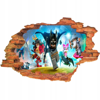 BATMAN - Nástenné nálepky pre deti 3D LEGO BATMAN