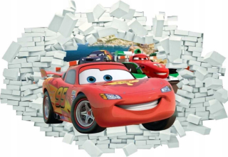 McQueen - Nástenné nálepky pre deti 3D autá 130x90 autá