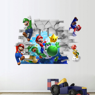 Super Mario - 3D steny samolepky super mario