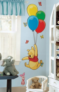 Medvedík Pú - Steny samolepky spolubývajúce winnie s balóny