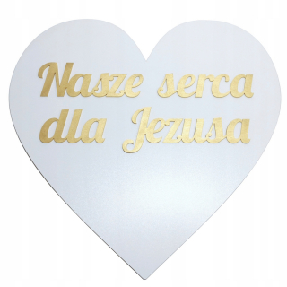 Naše srdiečka na sväté prijímanie dekorácie srdce 60cm na sväté prijímanie, zlaté