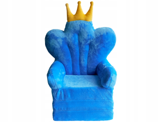 SPIDERMAN - Blue Plush Pouf s korunou pre detskú stoličku
