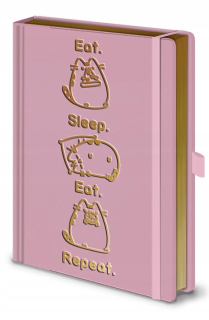Pusheen - Jedzte notebook. Spánok. Jesť. Opakovať. - pychen