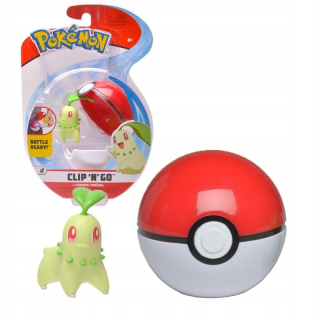 Pokémoni - Pôvodný PokebBall Clip Pokemon Toy Chikorita