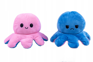 OBOJSTRANNÝ OCTOPUS Plyšová hračka maskot VEĽKÝ 28 cm
