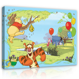 Medvedík Pú - Detská maľba Bajka Winnie The POO 100x70