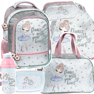Školská taška - batoh, set, zostava - Mega Paso Ballerina School Batchpack Nastaviť Ballerina