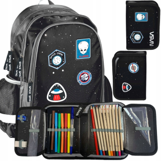 Školská taška - batoh, set, zostava - SADA ŠKOLY PASO BACKPACK CASE PENCIL CASE NASA SPACE CREW