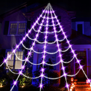 PAVUČNÉ STRÁNKY GIANT LED LAMPA UMELÉ DEKORATÍVNE NA HALLOWEEN ČIERNA STRAŠNÁ 5M