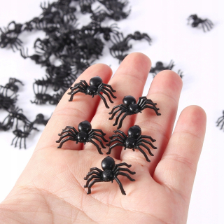 UMELÉ ČIERNE HALLOWEENSKÉ PAVÚKY 2CM 50 KS