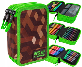Trojité puzdro na ceruzky s vybavením CoolPack Jumper 3 - City Jungle