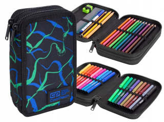 Dvojité puzdro na ceruzky s vybavením CoolPack Jumper 2 - Infragreen