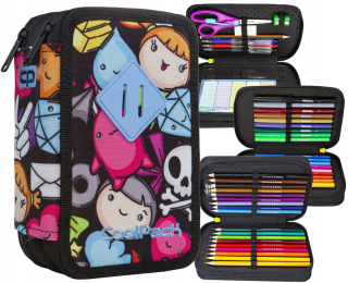 Peračník - Ceruzka Case Triple Equipment Coolpack Doodle Smiley