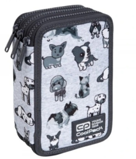 Peračník - Trojlôžkové puzdro na ceruzky s vybavenými.doggies COOLPACK