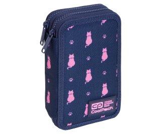 Peračník - Školská ceruzka Case Coolpack 2-komory v mačiatko mačka
