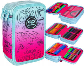 Školský peniazek s výbavou coolpack - pink scribble
