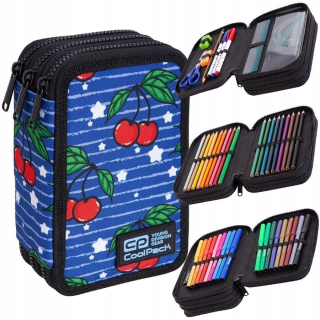 Školské puzdro na ceruzky s trojitým vybavením CoolPack Jumper 3 Cherry 66169CP C67238