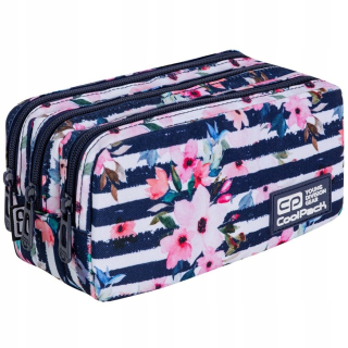 Školské puzdro na ceruzky s tromi priehradkami CoolPack Primus Pink Marine 76656CP C60263