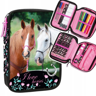 Puzdro na ceruzku s príslušenstvom MULTIFUNKČNÝ I LOVE HORSES Kone (PWJWKO20)