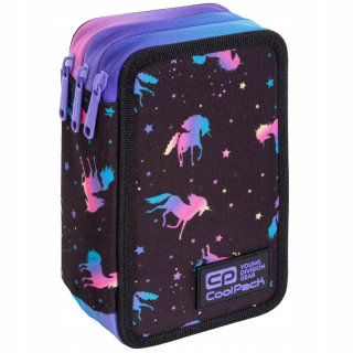 Peračník - Puzdro na ceruzku trojkomorový coolpack jumper 3 jednorožec