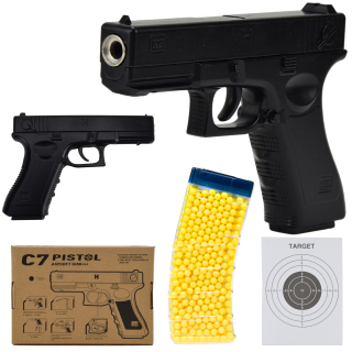 Detská pištoľ - Glock kovová guľová pištoľ sada 800 guličiek zadarmo