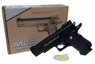 M20 pištoľ na 6 mm Colt plastovými guličkami