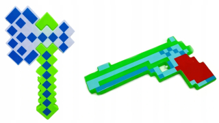 PISTOL + AX WEAPON MINECRAFT LED zvuk