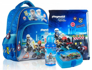 Detský batoh - SADA BACKPACKU PLAYMOBIL PRESCHOOL polícia