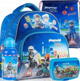 Detský batoh - PlayMobil Polícia Cruise Backpack Set 4in1