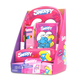 Šmolkovia - BACKPACK PRE TODDLER PACKION CASE SMURFS PINK SET