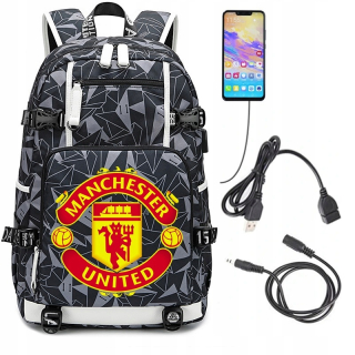 Školský batoh - A4 Manchester United Batoh nepremokavé vzory USB