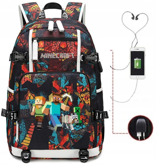 Školský batoh, taška - Batoh A4 Satchel Minecraft žiariace v tme