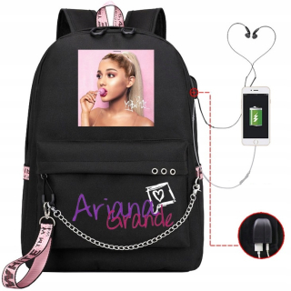 Školský batoh, taška - Ariana Grande Backpack Farby vzory Veľký A4 USB