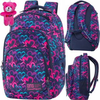 Školský batoh, taška - Backpack Coolpack CP Kreslenie Hearts Blue Heart Patio