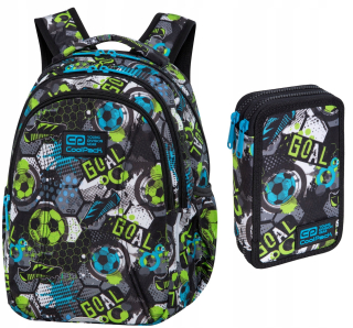 Školský batoh, taška - COOLPACK JOYKA S FOTBAL BACKPACK + DOUBLE CASE