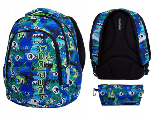 Školský batoh, taška - Backpack Coolpack Prime Wiggly Oči Blue + Bag