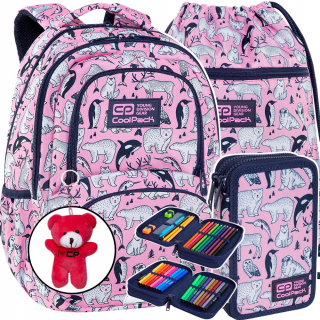 Školská taška - batoh, set, zostava - Batoh Coolpack School Set Zvieratá 3 prvky