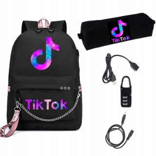 Školský batoh, taška - Dámske batohy A4 Tik TOK + ceruzka case tik tok