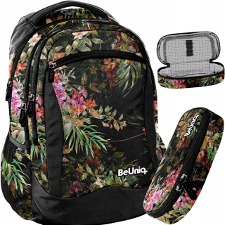 Školský batoh, taška - Backpack kvety mládež listy dievčatá beuniq