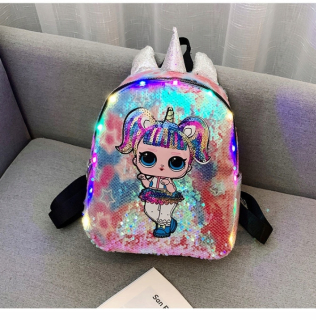 Bábiky LOL - LOL Backpack LED Unicorn Shines Hit!