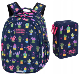 Školský batoh, taška - Batoh. COOLPACK PUCE CASE TRIPLE CACTI