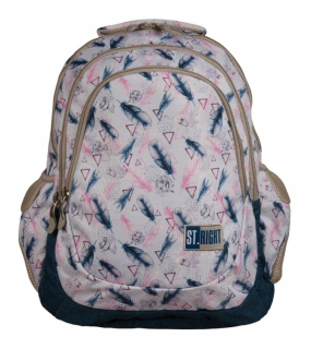 Detský batoh - BACKPACK MLÁDEŽE PEŇAŽNOSTI RUŽE BP-06 ST.RIGHT