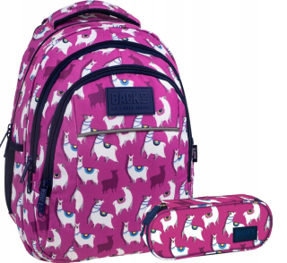 Školský batoh, taška - BACKPACK PACKU CASE BACKUP 2IN1 DERFORMÁNY SPÄŤ HOP H03 LAMA