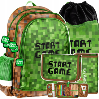 Školský batoh, taška - BACKPACK Ceruzka Case Baby Boy Start Game Pixele