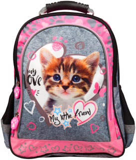 Aktovka školská taška - Školský batoh 3 KO Schoolbag MLF Kotek 205026