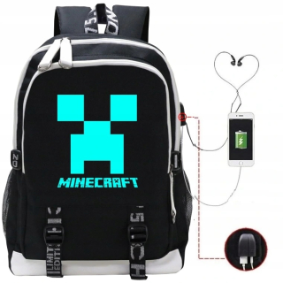 Školský batoh - A4 Minecraft School Batoh žiaria v tme