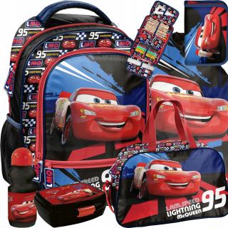 Školská taška - batoh, set, zostava - Školské batoh auto Cars Zigzag Set 6W1 Auto