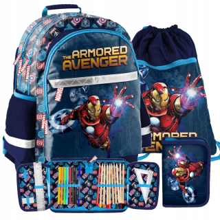 Školská taška - batoh, set, zostava - Avenger Marvel-Set School Batchpack 3 Elements