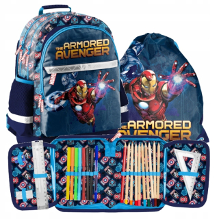 Školská taška - batoh, set, zostava - Avengers Marvel School Batchpack - Nastavte 3 prvky
