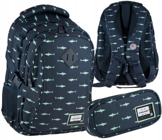Školský batoh, taška - Baby Sharks Head 4 Astra School Batchpack + Sachet